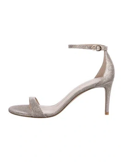 Pre-owned Stuart Weitzman Glitter Sandals W/ Tags In Gold