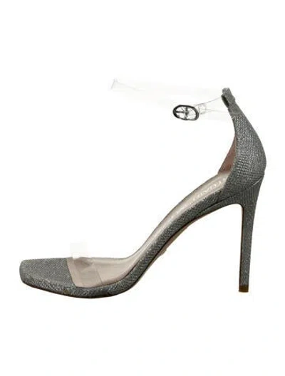Pre-owned Stuart Weitzman Glitter Sandals W/ Tags In Gray