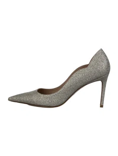 Pre-owned Stuart Weitzman Glitter Scalloped Accent Pumps