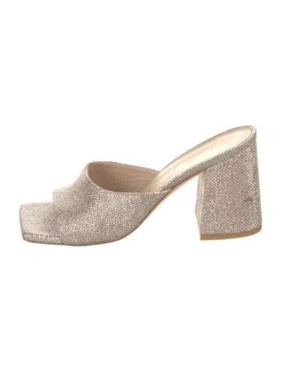 Pre-owned Stuart Weitzman Glitter Slides In Pink