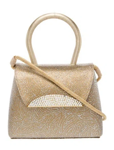 Pre-owned Stuart Weitzman Glitter Top Handle Bag Vintage In Neutrals