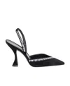 Stuart Weitzman Crystal-embellished Slingback 110mm Pumps In Black