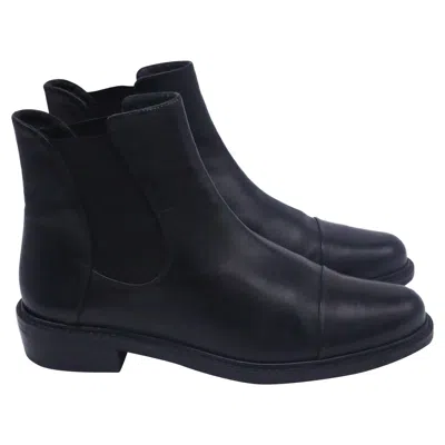 Stuart Weitzman Gobi Chelsea Ankle Boots In Black Leather