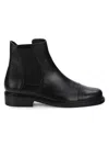 Stuart Weitzman Gobi Chelsea Boots Women's Black Leather Cap Toe Ankle Jobb1016 In Black