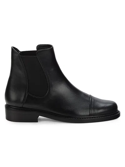 Stuart Weitzman Gobi Chelsea Boots Women's Black Leather Cap Toe Ankle Jobb1016