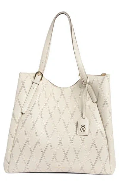 Stuart Weitzman Gogo Leather Tote Bag In Brown