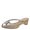 Stuart Weitzman Gold And Clear Pvc Mules In Gold