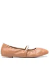 Stuart Weitzman Goldie Ballerina Shoes In Brown
