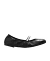 Stuart Weitzman Laced Pearl Round Toe Flat Shoes In Black