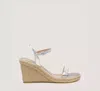 Stuart Weitzman Goldie Espadrille Wedge In Silver