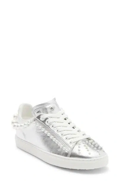 Stuart Weitzman Goldie Sneaker In Silver