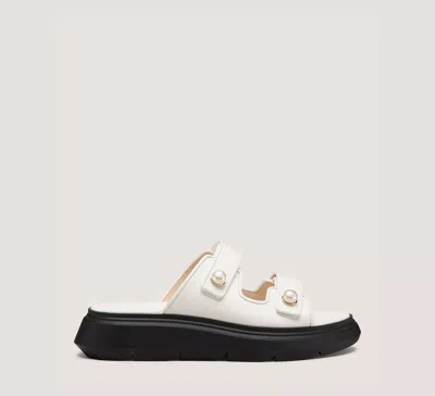 Stuart Weitzman Goldie Sport Slide In White Tonal
