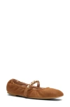 Stuart Weitzman Goldie Stud Ballet Flat In Brown