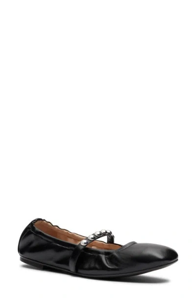 Stuart Weitzman Goldie Stud Ballet Flat In Black