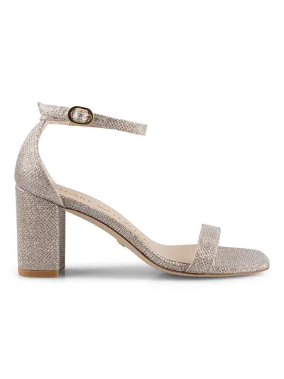 Stuart Weitzman Gray Leather Ankle Strap Sandals For Women