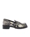 Stuart Weitzman Snakeskin-effect Leather Loafers In Animal Print