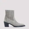 Stuart Weitzman 60mm Suede Pointed-toe Heeled Cowboy Boots In Gray