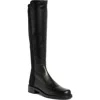 Stuart Weitzman Knee-high Leather Block Heel Boot In Black