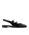 Stuart Weitzman Black Slingback Ballet Shoes With Crystal Embellishment In Patent Leather Woman In Black