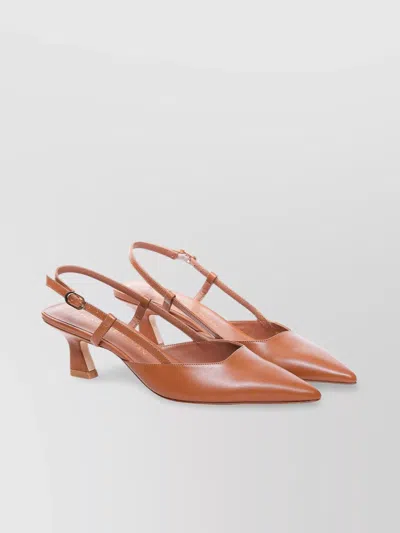 Stuart Weitzman Hazel Vinnie Slingback Buckle Detail Pumps In Brown