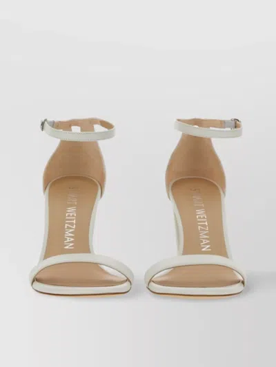 Stuart Weitzman Heel Sandal Toe Open Leather Block