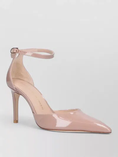 Stuart Weitzman Heel Sandals Ankle Strap Patent Pointed Toe In Pink
