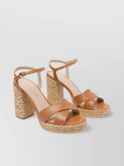 STUART WEITZMAN HEEL STRAP SANDALS WITH BRAIDED CROSS DESIGN