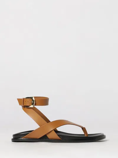 Stuart Weitzman Round-toe Flat Sandals In Brown