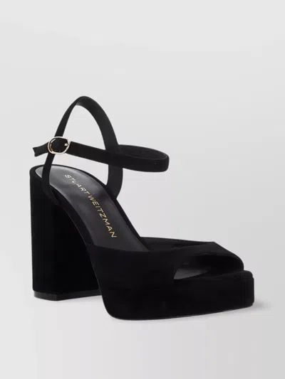Stuart Weitzman High Block Heel Sandals With Platform Sole