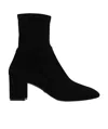 Stuart Weitzman Yuliana 60 Suede Leather Ankle Boot In Black