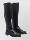 Stuart Weitzman High Leather Ankle Boots With Block Heel In Black