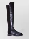 Stuart Weitzman Nappa Leather And Fabric Celia Knee Boots In Black