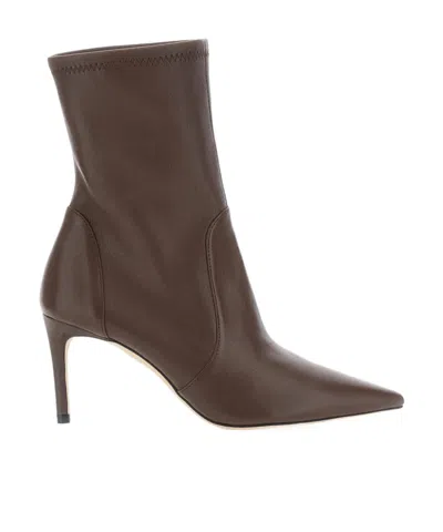 Stuart Weitzman High-heeled Ankle Boots In Brown