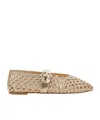 Stuart Weitzman 'thea Maryjane' Gold Colored Ballerinas With Perforated Design In Golden