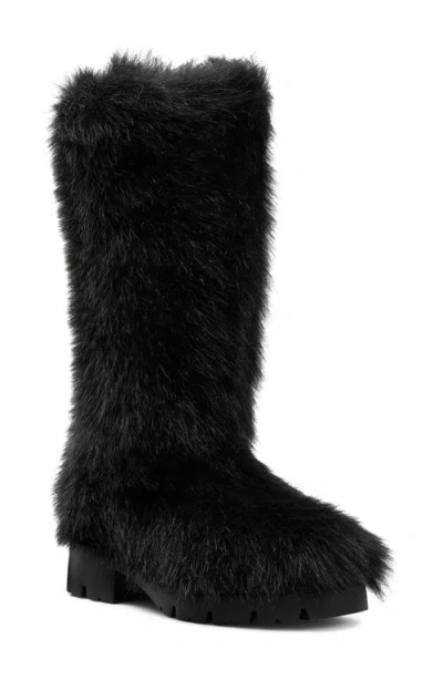Stuart Weitzman Hudson Genuine Shearling Boot In Black