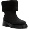 Stuart Weitzman Hudson Shearling-lined Suede Booties In Black