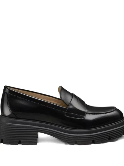 Stuart Weitzman Hudson Lite Penny-slot Loafer In Black