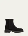 Stuart Weitzman Hudson Lite Suede Zip Ankle Boots In Black