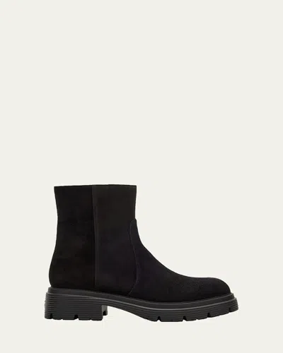 STUART WEITZMAN HUDSON LITE SUEDE ZIP ANKLE BOOTS