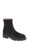 Stuart Weitzman Solid Color Suede Ankle Boots In Black