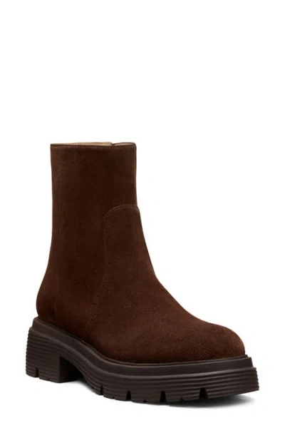 Stuart Weitzman Hudson Lite Zip Bootie In Brown