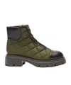 Stuart Weitzman Hudson Quilted Lug Sole Bootie In Green