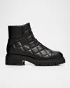 Stuart Weitzman Hudson Quilted Leather Hiker Booties In Multi
