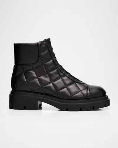 Stuart Weitzman Hudson Quilted Leather Hiker Booties In Multi