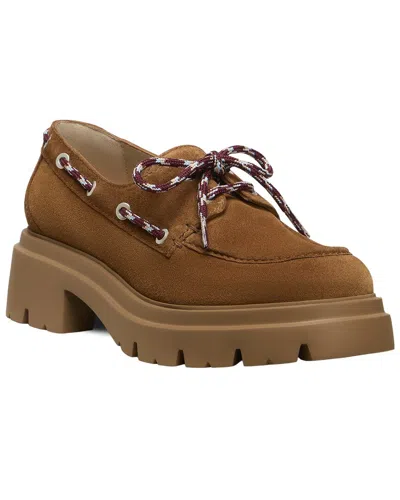 Stuart Weitzman Hudson Suede Moccasin In Brown