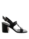 Stuart Weitzman Ibiza Sandal Woven Wide Heel In Black