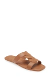 Stuart Weitzman Ibiza Sandalen Aus Leder Mit Twist-detail In Nudefarben