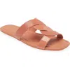 Stuart Weitzman Ibiza Slide Sandal In Terracotta.