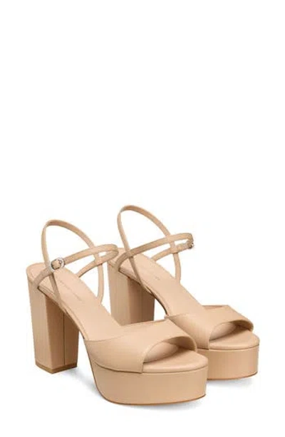 Stuart Weitzman Ingrid Platform Sandal In Nude
