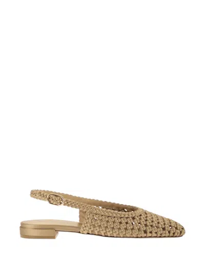 Stuart Weitzman Interwoven Pointed-toe Ballet Flats In Neutral